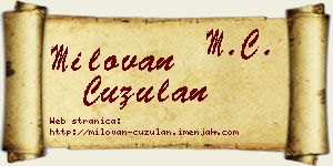 Milovan Ćuzulan vizit kartica